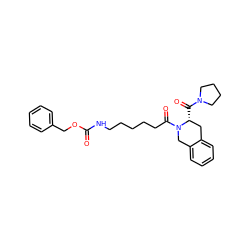 O=C(NCCCCCC(=O)N1Cc2ccccc2C[C@H]1C(=O)N1CCCC1)OCc1ccccc1 ZINC000027517704