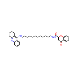 O=C(NCCCCCCCCCCCCNc1c2c(nc3ccccc13)CCCC2)c1cc(=O)c2ccccc2o1 ZINC000084632496