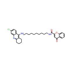 O=C(NCCCCCCCCCCNc1c2c(nc3cc(Cl)ccc13)CCCC2)c1cc(=O)c2ccccc2o1 ZINC000084631954