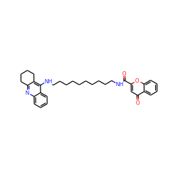 O=C(NCCCCCCCCCCNc1c2c(nc3ccccc13)CCCC2)c1cc(=O)c2ccccc2o1 ZINC000084632874