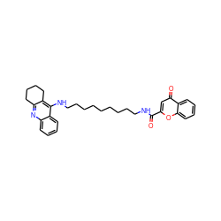 O=C(NCCCCCCCCCNc1c2c(nc3ccccc13)CCCC2)c1cc(=O)c2ccccc2o1 ZINC000084619164