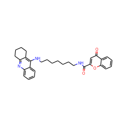 O=C(NCCCCCCCNc1c2c(nc3ccccc13)CCCC2)c1cc(=O)c2ccccc2o1 ZINC000084596601