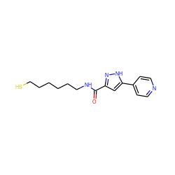 O=C(NCCCCCCS)c1cc(-c2ccncc2)[nH]n1 ZINC000653707413