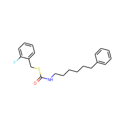 O=C(NCCCCCCc1ccccc1)SCc1ccccc1F ZINC000096269589