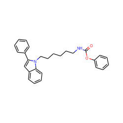 O=C(NCCCCCCn1c(-c2ccccc2)cc2ccccc21)Oc1ccccc1 ZINC000473123234