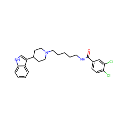 O=C(NCCCCCN1CCC(c2c[nH]c3ccccc23)CC1)c1ccc(Cl)c(Cl)c1 ZINC000029483737