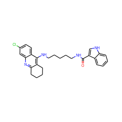 O=C(NCCCCCNc1c2c(nc3cc(Cl)ccc13)CCCC2)c1c[nH]c2ccccc12 ZINC000013675660