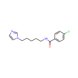 O=C(NCCCCCn1ccnc1)c1ccc(Cl)cc1 ZINC000027562505