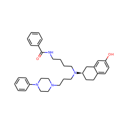 O=C(NCCCCN(CCCN1CCN(c2ccccc2)CC1)[C@@H]1CCc2ccc(O)cc2C1)c1ccccc1 ZINC000013438594