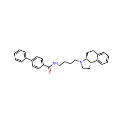 O=C(NCCCCN1CC[C@H]2c3ccccc3CC[C@@H]21)c1ccc(-c2ccccc2)cc1 ZINC000026721970