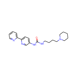 O=C(NCCCCN1CCCCC1)Nc1ccc(-c2ccccn2)nc1 ZINC000049054429