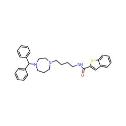 O=C(NCCCCN1CCCN(C(c2ccccc2)c2ccccc2)CC1)c1cc2ccccc2s1 ZINC000028869830