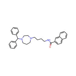 O=C(NCCCCN1CCCN(C(c2ccccc2)c2ccccc2)CC1)c1ccc2ccccc2c1 ZINC000028869804