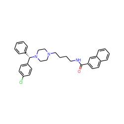 O=C(NCCCCN1CCN([C@@H](c2ccccc2)c2ccc(Cl)cc2)CC1)c1ccc2ccccc2c1 ZINC000028869755