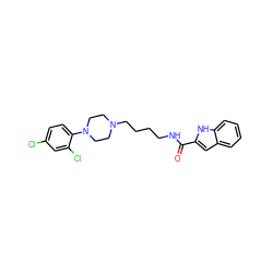 O=C(NCCCCN1CCN(c2ccc(Cl)cc2Cl)CC1)c1cc2ccccc2[nH]1 ZINC000003817191