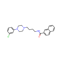 O=C(NCCCCN1CCN(c2cccc(Cl)c2)CC1)c1ccc2ccccc2c1 ZINC000001546699