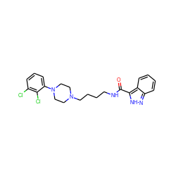 O=C(NCCCCN1CCN(c2cccc(Cl)c2Cl)CC1)c1[nH]nc2ccccc12 ZINC000013492670