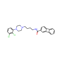 O=C(NCCCCN1CCN(c2cccc(Cl)c2Cl)CC1)c1ccc2c(c1)-c1ccccc1-2 ZINC000001545876