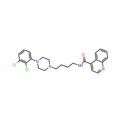 O=C(NCCCCN1CCN(c2cccc(Cl)c2Cl)CC1)c1ccnc2ccccc12 ZINC000013492666