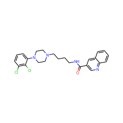 O=C(NCCCCN1CCN(c2cccc(Cl)c2Cl)CC1)c1cnc2ccccc2c1 ZINC001772620232