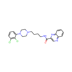 O=C(NCCCCN1CCN(c2cccc(Cl)c2Cl)CC1)c1cnc2ccccc2n1 ZINC000013534384