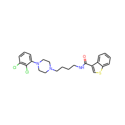 O=C(NCCCCN1CCN(c2cccc(Cl)c2Cl)CC1)c1csc2ccccc12 ZINC000071296287