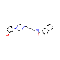 O=C(NCCCCN1CCN(c2cccc(O)c2)CC1)c1ccc2ccccc2c1 ZINC000653701092