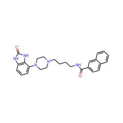 O=C(NCCCCN1CCN(c2cccc3[nH]c(=O)[nH]c23)CC1)c1ccc2ccccc2c1 ZINC000653701018