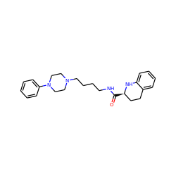 O=C(NCCCCN1CCN(c2ccccc2)CC1)[C@@H]1CCc2ccccc2N1 ZINC000149507615