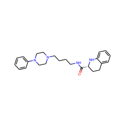 O=C(NCCCCN1CCN(c2ccccc2)CC1)[C@H]1CCc2ccccc2N1 ZINC000149507814