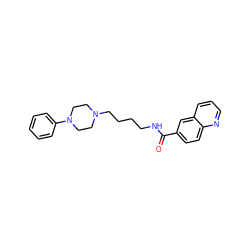 O=C(NCCCCN1CCN(c2ccccc2)CC1)c1ccc2ncccc2c1 ZINC000043178360