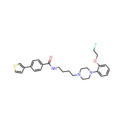 O=C(NCCCCN1CCN(c2ccccc2OCCF)CC1)c1ccc(-c2ccsc2)cc1 ZINC000066114277