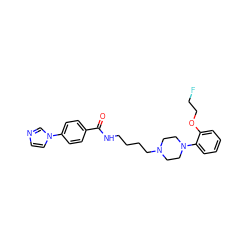 O=C(NCCCCN1CCN(c2ccccc2OCCF)CC1)c1ccc(-n2ccnc2)cc1 ZINC000040380565