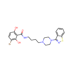 O=C(NCCCCN1CCN(c2nsc3ccccc23)CC1)c1c(O)ccc(Br)c1O ZINC000013747160