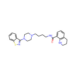 O=C(NCCCCN1CCN(c2nsc3ccccc23)CC1)c1cccc2c1NCCC2 ZINC000013760429