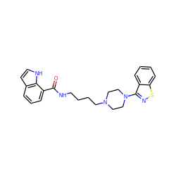 O=C(NCCCCN1CCN(c2nsc3ccccc23)CC1)c1cccc2cc[nH]c12 ZINC000013760431