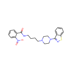 O=C(NCCCCN1CCN(c2nsc3ccccc23)CC1)c1ccccc1[N+](=O)[O-] ZINC000013747132