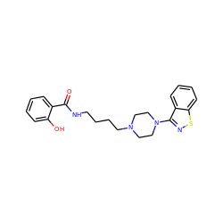 O=C(NCCCCN1CCN(c2nsc3ccccc23)CC1)c1ccccc1O ZINC000013747139