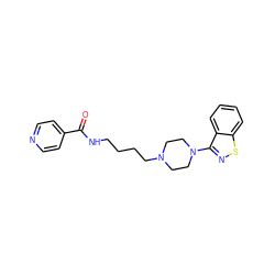 O=C(NCCCCN1CCN(c2nsc3ccccc23)CC1)c1ccncc1 ZINC000013760423