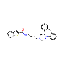 O=C(NCCCCN1CCN2c3ccccc3Cc3ccccc3[C@@H]2C1)c1cc2ccccc2s1 ZINC000028869900