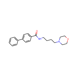 O=C(NCCCCN1CCOCC1)c1ccc(-c2ccccc2)cc1 ZINC000047216412