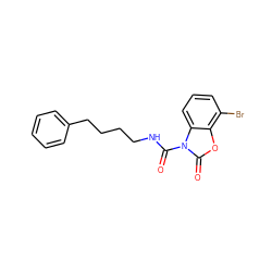 O=C(NCCCCc1ccccc1)n1c(=O)oc2c(Br)cccc21 ZINC000653793176