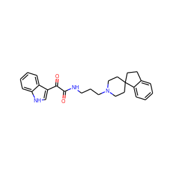 O=C(NCCCN1CCC2(CCc3ccccc32)CC1)C(=O)c1c[nH]c2ccccc12 ZINC000028569339