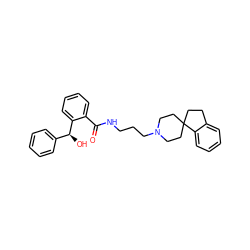 O=C(NCCCN1CCC2(CCc3ccccc32)CC1)c1ccccc1[C@@H](O)c1ccccc1 ZINC000013679948