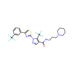 O=C(NCCCN1CCCCC1)c1cnn(-c2nc(-c3cccc(C(F)(F)F)c3)cs2)c1C(F)(F)F ZINC000027332438