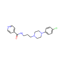 O=C(NCCCN1CCN(c2ccc(Cl)cc2)CC1)c1ccncc1 ZINC000653703922