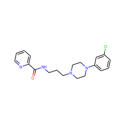 O=C(NCCCN1CCN(c2cccc(Cl)c2)CC1)c1ccccn1 ZINC000107265895