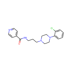 O=C(NCCCN1CCN(c2ccccc2Cl)CC1)c1ccncc1 ZINC000068124981