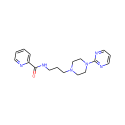 O=C(NCCCN1CCN(c2ncccn2)CC1)c1ccccn1 ZINC000023098970