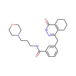 O=C(NCCCN1CCOCC1)c1cccc(Cc2n[nH]c(=O)c3c2CCCC3)c1 ZINC000167824160